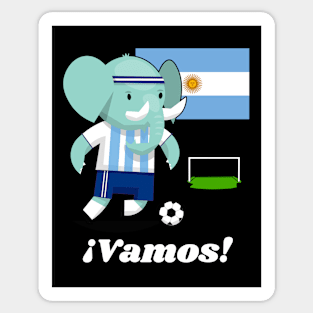 ⚽ Argentina Football, Cute Elephant Scores a Goal, Team Spirit Sticker